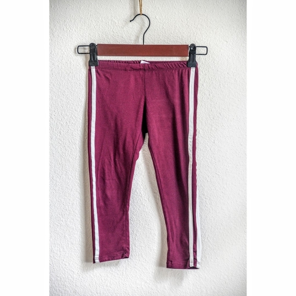 One Step Ahead Other - Girla Maroon Double Stripe Capris